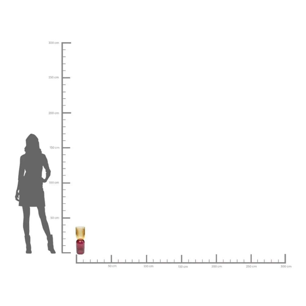 KARE Marvelous Duo-vase, højde 38 cm, glas, gul, lilla