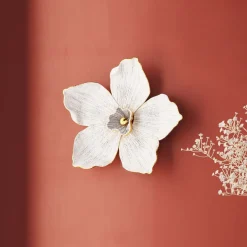 Orkidé-vægobjekt, polyresin, 24 x 25 cm, hvid^KARE Best