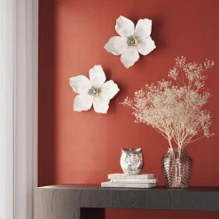 Orkidé-vægobjekt, polyresin, 24 x 25 cm, hvid^KARE Best