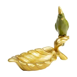 Parrot Guard dekorativ skål, guld/grøn, håndmalet^KARE Discount