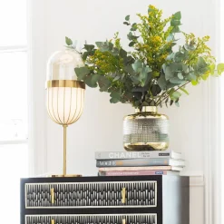 KARE Møbel Og Interiør>Vase LA Noble, højde 18 cm, glas, guld/klar, håndlavet