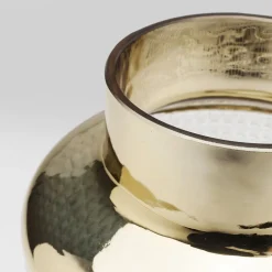 KARE Vase LA Noble, højde 30 cm, glas, guld/klar, håndlavet