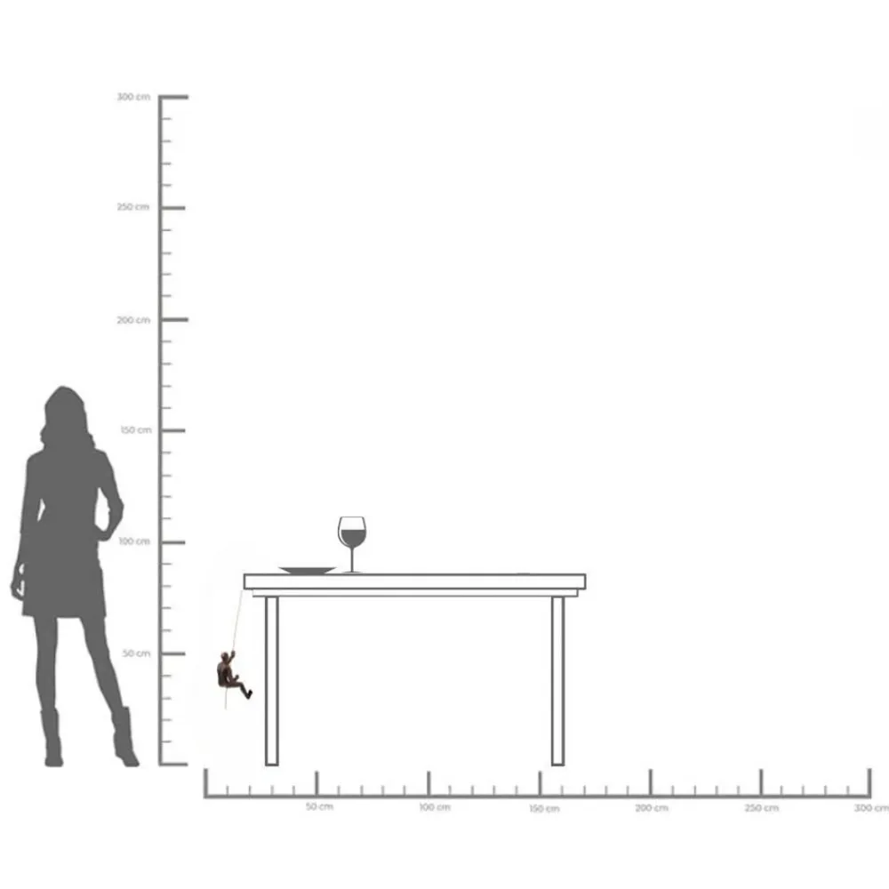 vægobjekt Climber Rope, polyresin, højde 51 cm, brun^KARE Hot