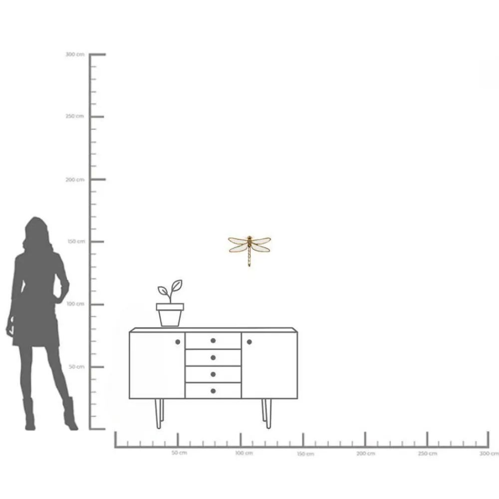 KARE vægobjekt Dragonfly Spejl, polyresin, glas, guld