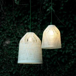 Karman Black Out udendørs hængelampe, Ø 50 cm, hvid