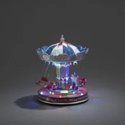 Konstsmide Christmas Julepynt>Karrusel borddekoration, farverige LED’er og musik