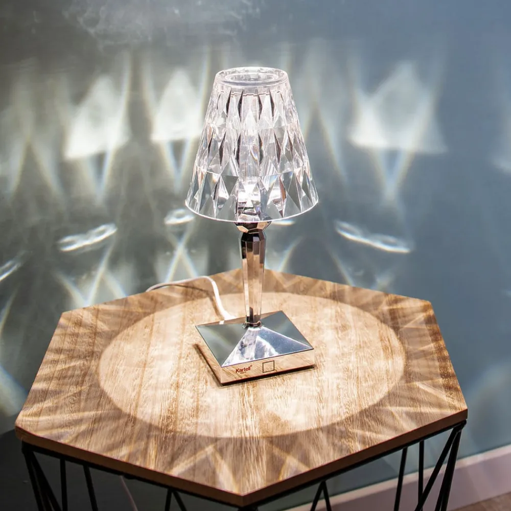 LED-bordlampe Batteri, 26 cm, kromfarvet, IP54^Kartell Outlet