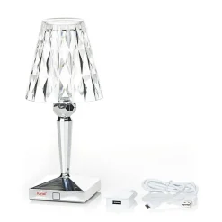 LED-bordlampe Batteri, 26 cm, kromfarvet, IP54^Kartell Outlet