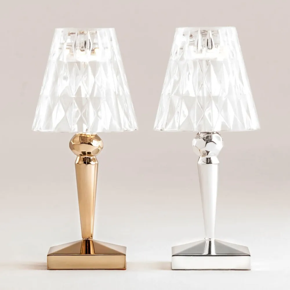 LED-bordlampe Batteri, 26 cm, kromfarvet, IP54^Kartell Outlet