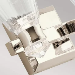 Quintiesse Væg- Og Spejllamper>Kayva LED-væglampe, IP44, 2-lys, poleret nikkel