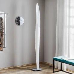 gulvlampe Shakti, sølv, hvid satineret, højde 200 cm^kdln Discount