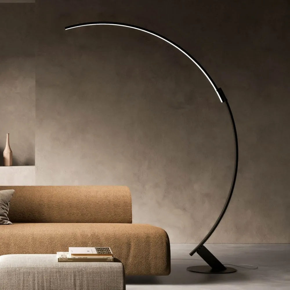 kdln LED-gulvlampe Kyudo, sort, højde 212 cm