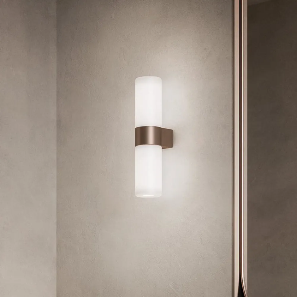 kdln væglampe Pastilla, bronze, højde 36 cm, glas