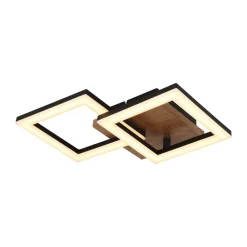 Globo Kerry LED-loftlampe, længde 46 cm, sort/mørkebrun