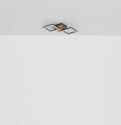 Globo Kerry LED-loftlampe, længde 46 cm, sort/mørkebrun