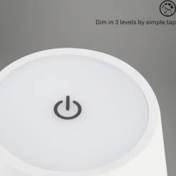 Briloner Kiki LED-bordlampe, hvid, IP44, 3.000K