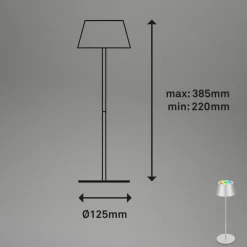 Briloner Terrassebelysning>Kiki LED-bordlampe, mat krom, IP44, 3.000 K, RGBW