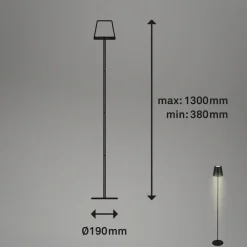 Briloner Terrassebelysning>Kiki LED-gulvlampe, 3.000K, sort, IP44