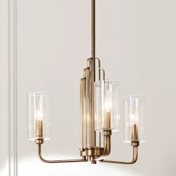 Kimrose hængelampe, 3 lyskilder, messing^Quintiesse