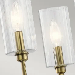 Kimrose lysekrone, 6 lyskilder, messing^Quintiesse Clearance