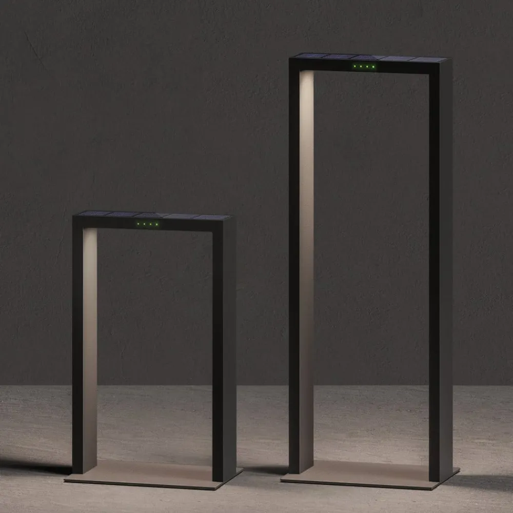 KLEWE LED-solcellelampe AXIS MAXI, antracit, 65 cm, aluminium, IP65