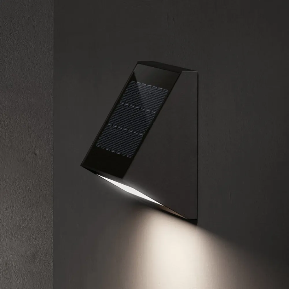 KLEWE LED-solcellelampe ECOSTEP, antracit, 17 cm, IP65