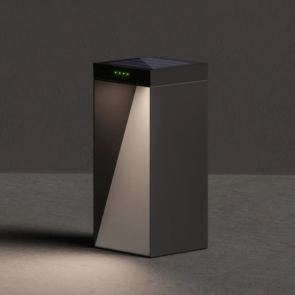 KLEWE Solcellelamper|Sokkellamper>LED-solcellelampe MILIO SIDE, antracit, 35 cm, aluminium, IP65