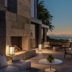 KLEWE LED-solcellelampe RADIA MINI MOON, antracit, 35 cm, IP65