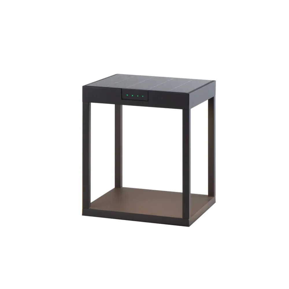 KLEWE LED-solcellelampe RADIA GROUND, antracit, 25 cm aluminium IP65