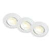 Klira indbygningslampe, hvid, Ø 9 cm, drejelig, 3 stk^Briloner