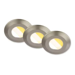 Briloner Loftlamper|Indbygningsspots>Klira indbygningslampe, mat nikkel, Ø 9 cm, IP44, 3 stk