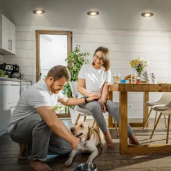 Briloner Klira indbygningslampe, sort, Ø 9 cm, drejelig, 3 stk