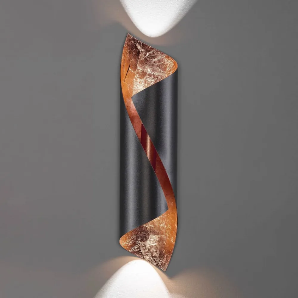 Knikerboker Hué væglampe 54 cm antracit/kobber