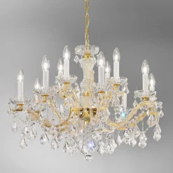 KOLARZ Maria Louise lysekrone, guld 24 kt, 12 lkld