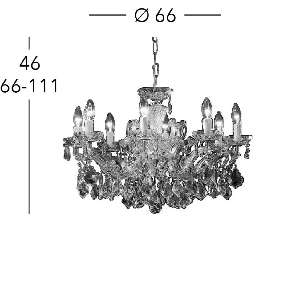 KOLARZ Lysekroner>Maria Louise lysekrone, guld 24 kt, 8 lkld