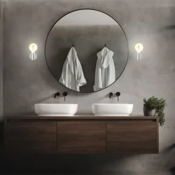 Kosol væglampe til badet, IP44, E27, krom^Briloner