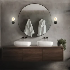 Kosol væglampe til badeværelse, IP44, E27, sort^Briloner Sale