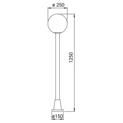 Albert Leuchten KRISTALLKUGEL gadebelysning i hvid