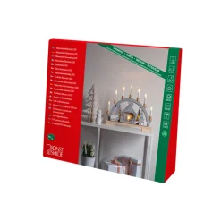 Konstsmide Christmas Krybbe LED-adventsstage af træ, batteridrift