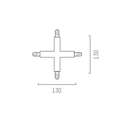 Molto Luce Skinnesystem>Krydsstik til Volare 2-fase skinne sort