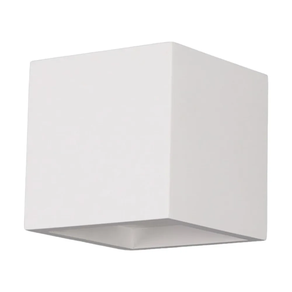 Lindby Kubusformet LED-væglampe Marita lavet af gips