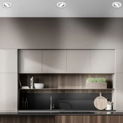 Kulana A indbygningslampe, mat krom, 4000K, sæt med 3 stk^Briloner Hot