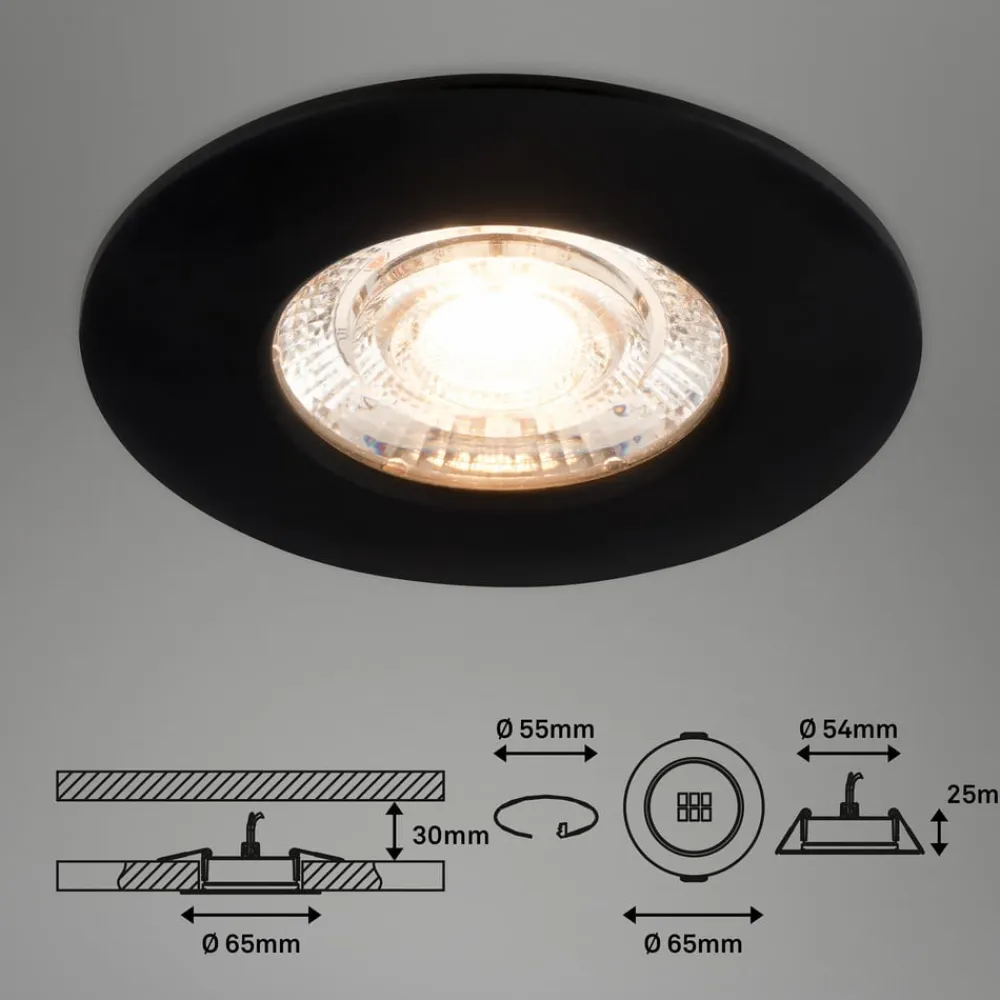 Briloner Kulana Mini indbygget spotlight LED IP44 3 st sort