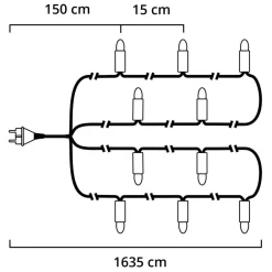 Konstsmide Christmas Kulørt LED-lyskæde med 100 lys, 16,35m