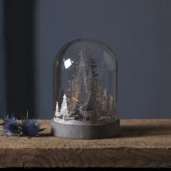 Kupol LED-dekorationslampe med skovscene, brun^STAR TRADING Discount