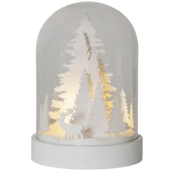 STAR TRADING Kupol skovscene LED-dekorationslampe, hvid