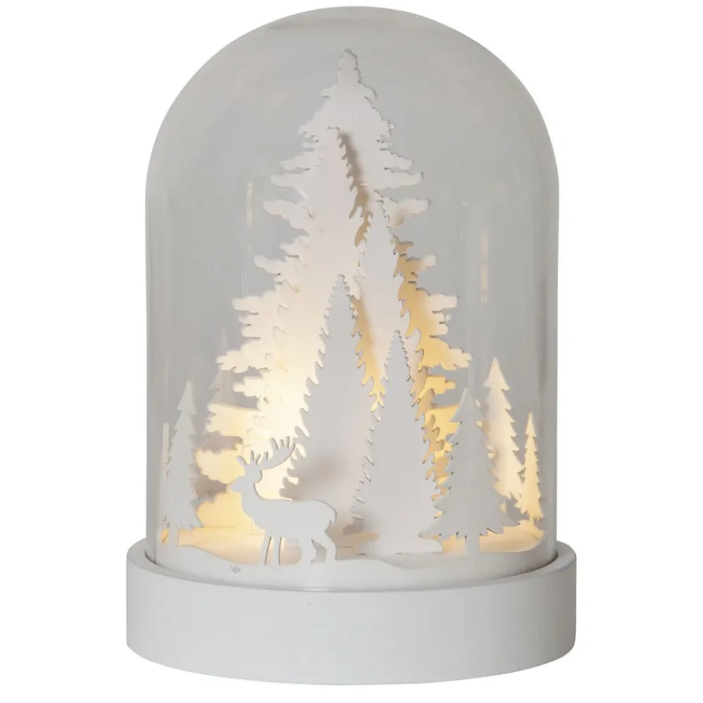 STAR TRADING Kupol skovscene LED-dekorationslampe, hvid