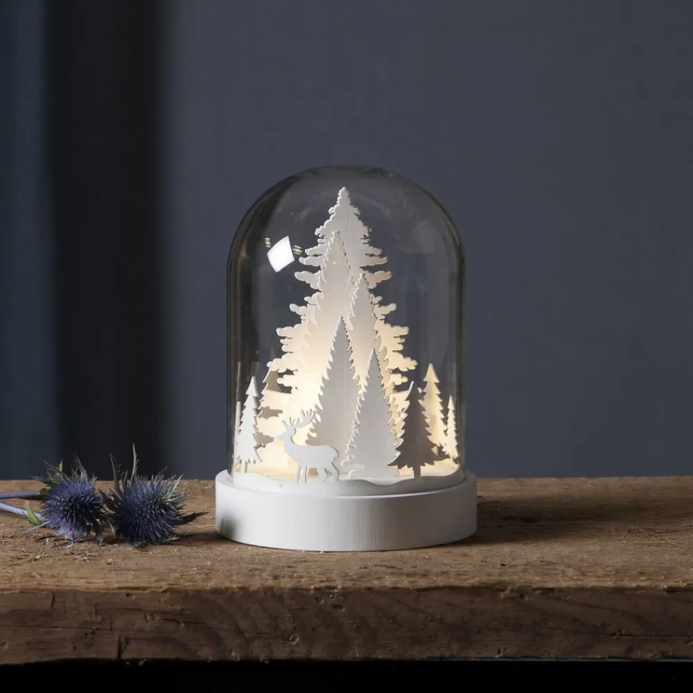 STAR TRADING Kupol skovscene LED-dekorationslampe, hvid