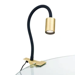 Kurt LED-klemmelampe, mat messing^ORION Outlet