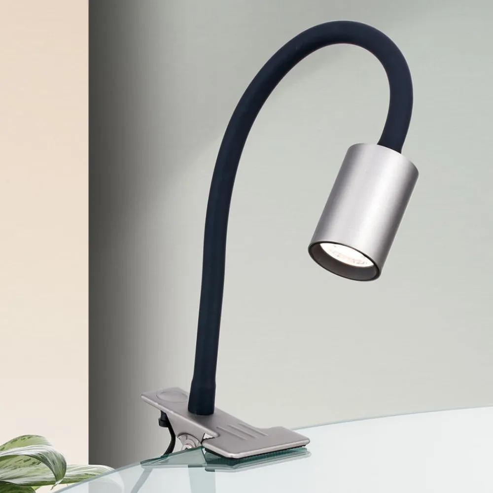 Kurt LED-klemmelampe, mat nikkel^ORION Sale